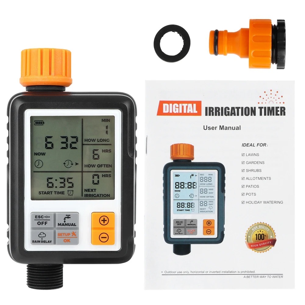 Smart Garden Water Timer - Pengatur Waktu Penyiraman Taman Elektronik, Layar