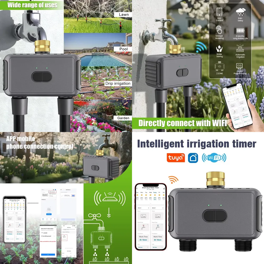 Smart Garden Water Timer - WAP01 WiFi APP Control Dual Hose