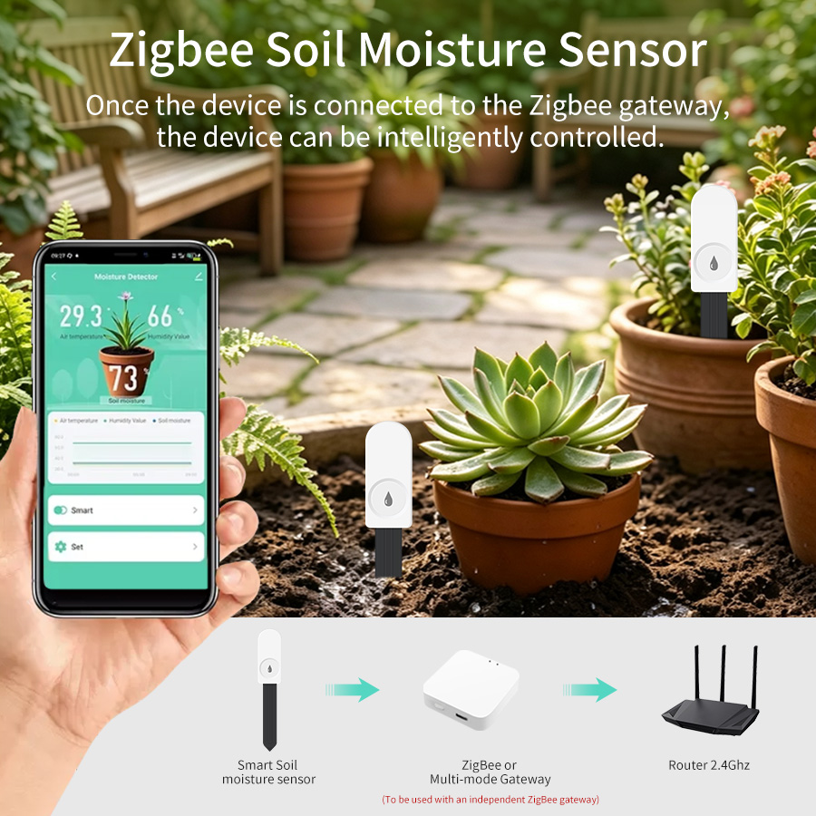 Sensor Kelembaban Tanah Tuya Z - Smart Garden Zigbee ulasan dan harga
