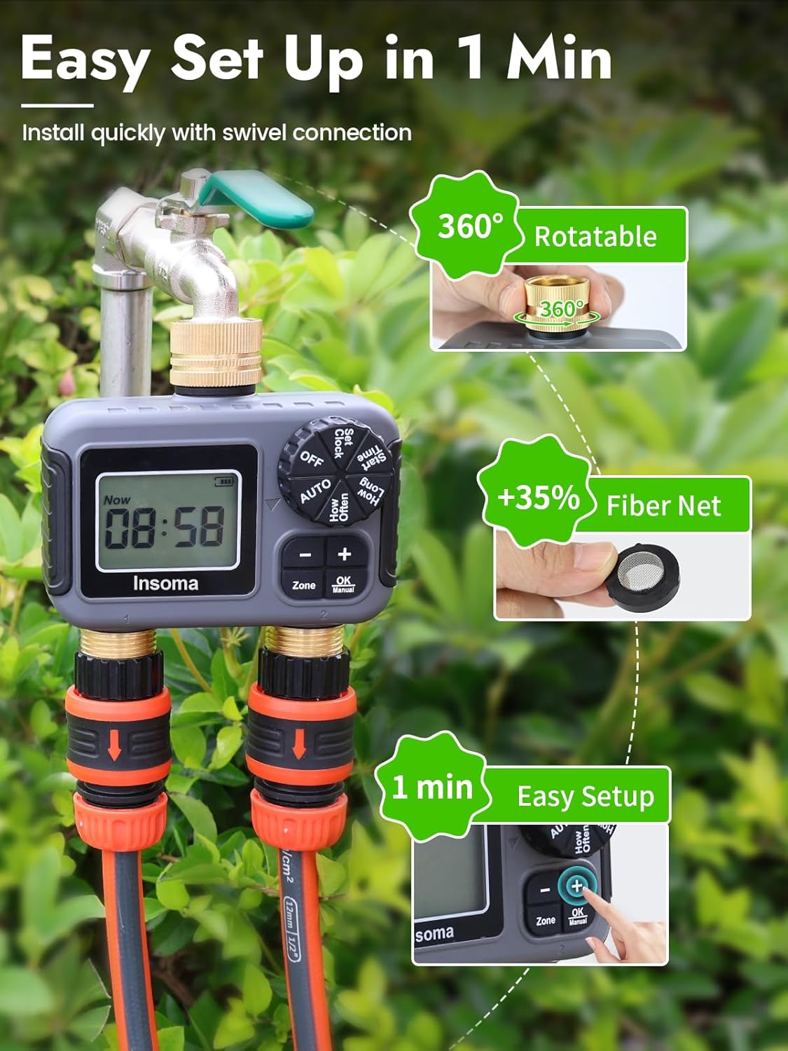 Insoma sistem penyiraman iriga - Smart Garden Iot ulasan dan harga