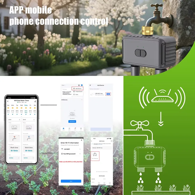 WAP01 WiFi APP Control Dual Ho - Smart Garden Water Timer ulasan dan harga