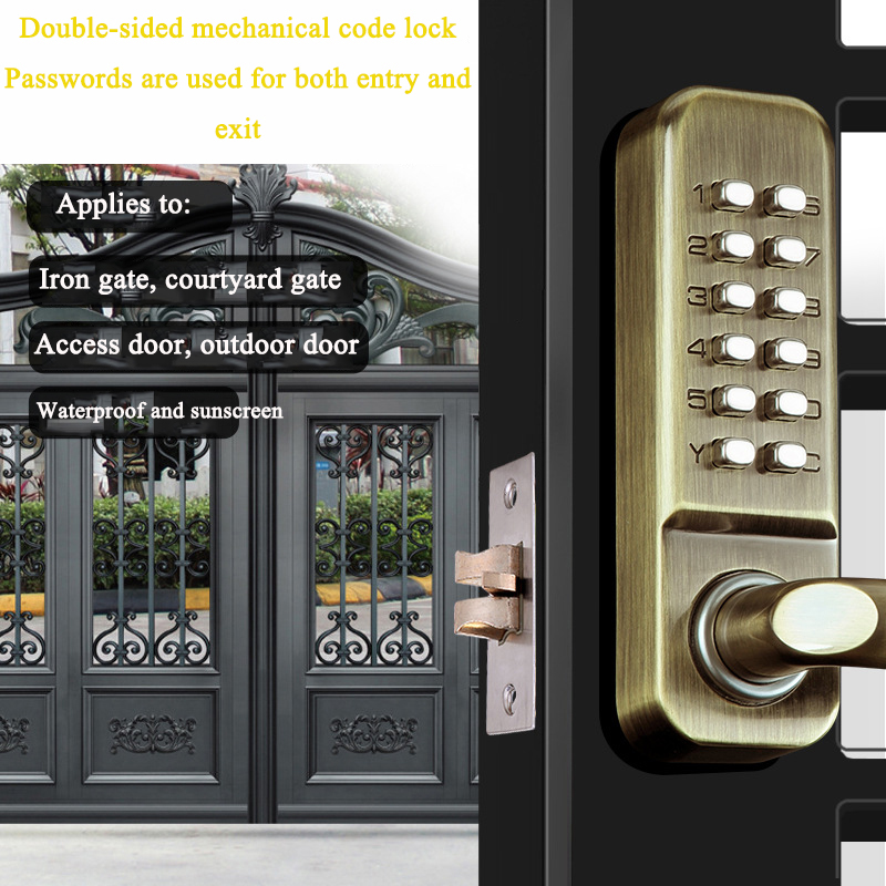 Kunci Password mekanis tanpa k - Smart Garden Door Lock ulasan dan harga